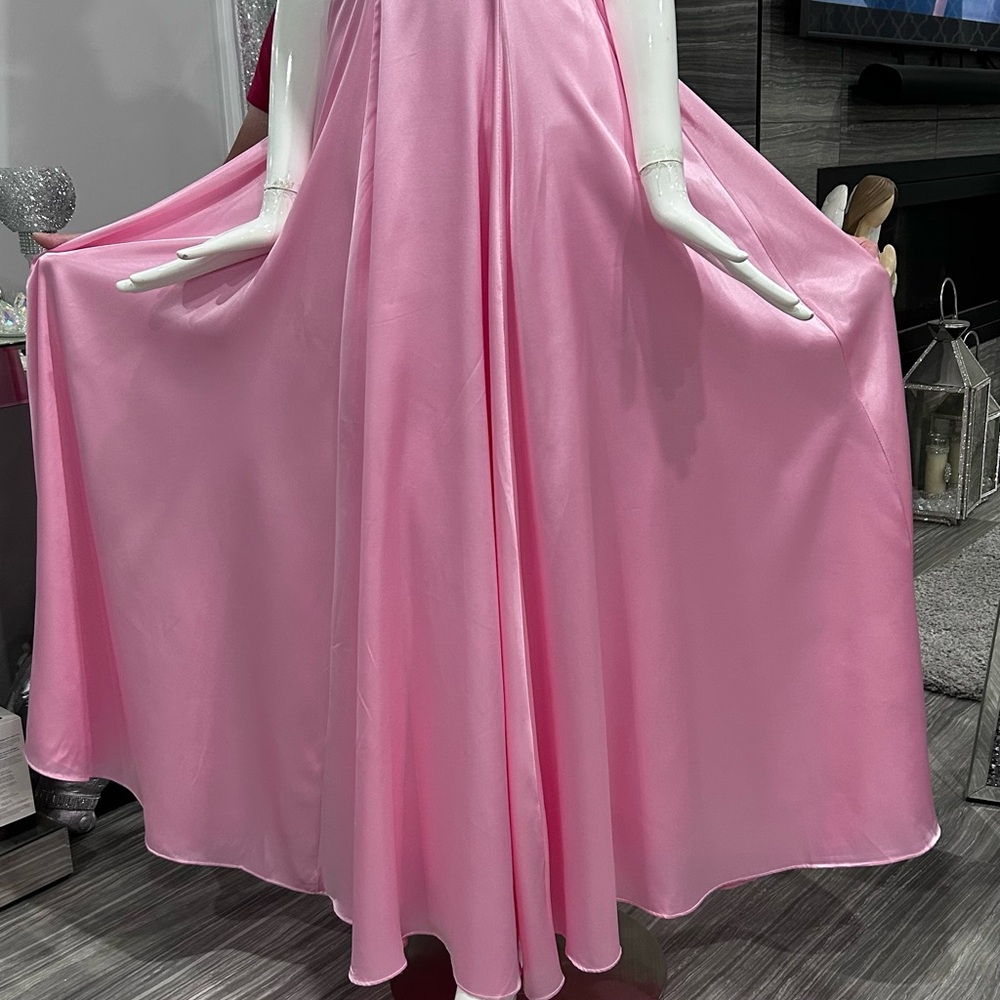 NWOT 👛 Pink Sequin Satin Evening Gown - Picture 4 of 16
